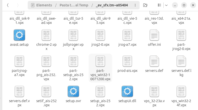 Avast setup - extensões .vpx