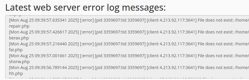 Erro de log (1) no servidor web