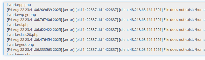 Erro de log (10) no servidor web