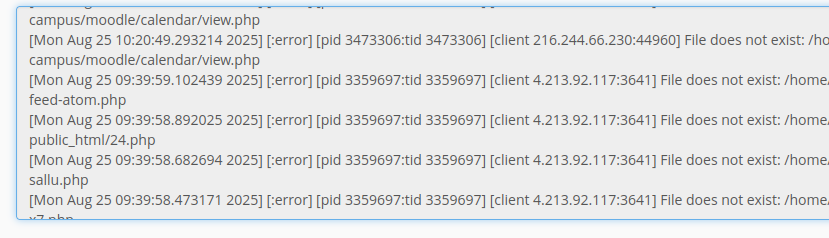 Erro de log (2) no servidor web