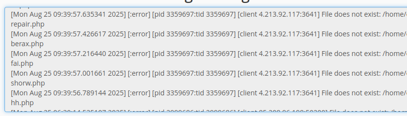 Erro de log (5) no servidor web