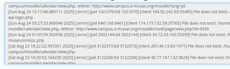 Erro de log (7) no servidor web