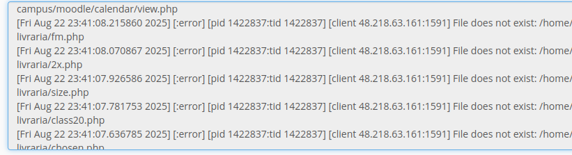 Erro de log (8) no servidor web